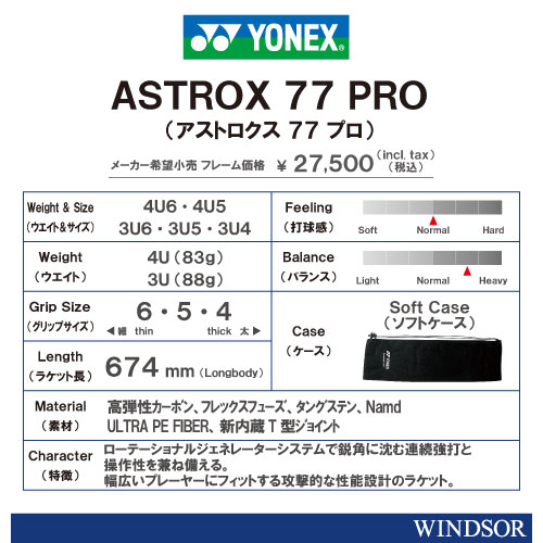 ヨネックス　アストロクス77 77PRO