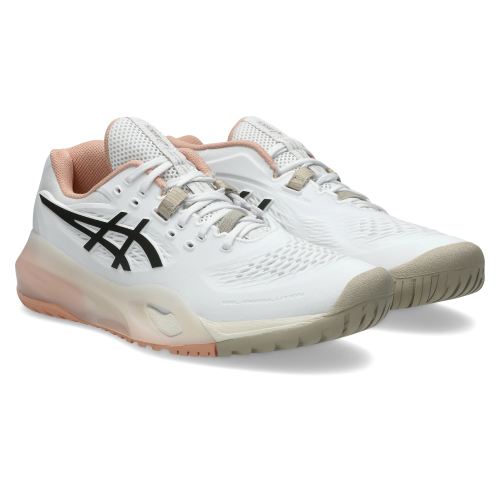 アシックス レディ ゲル レゾリューション テン AC (asics LADY GEL-RESOLUTION X 1042A279 106)テニスシューズ レディース オールコート 26FW ホワイト×ブラックコーヒー(106) 22.5cm