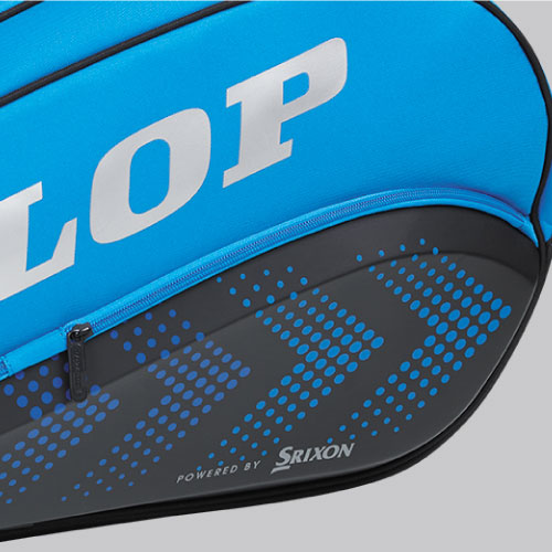 ダンロップ ラケットバッグ（テニスラケット12本収納可） [DUNLOP BAG DTC-2380 ブラック×ブルー] 23SS
