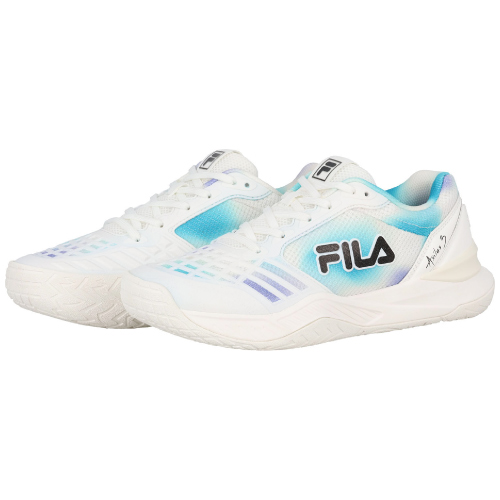 フィラ アクシラス 3 T9 (FILA AXILUS 3 T9 FW0102523 101)テニスシューズ レディース オールコート 26FW ホワイト×ブルー×パープル(101) 23.0cm