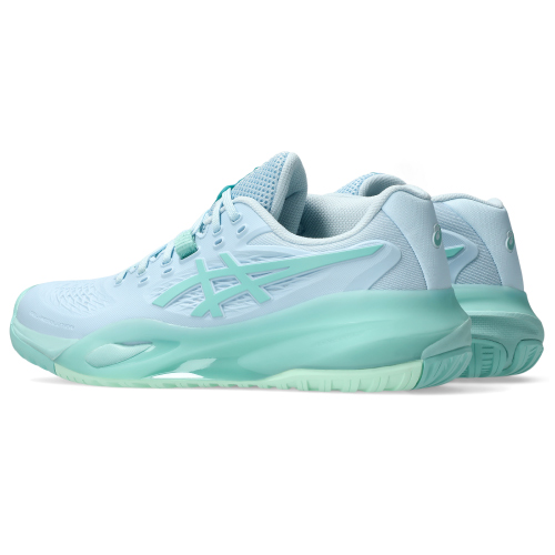 アシックス レディ ゲル レゾリューション テン(asics LADY GEL-RESOLUTION X 1042A279 402)テニスシューズ レディース オールコート 26FW ライトブルー×オアシスグリーン(402) 22.5cm
