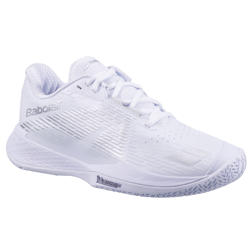 バボラ プロパルス ストーム AC W(Babolat PROPULSE STORM AC W 31F26447A WH×SV)テニスシューズ レディース オールコート 26FW ホワイト×シルバー(1019) 22.5cm