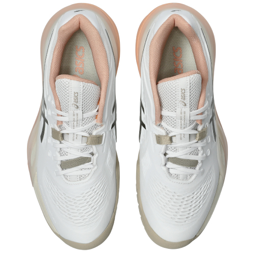 アシックス レディ ゲル レゾリューション テン AC (asics LADY GEL-RESOLUTION X 1042A279 106)テニスシューズ レディース オールコート 26FW ホワイト×ブラックコーヒー(106) 22.5cm
