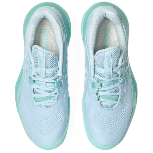 アシックス レディ ゲル レゾリューション テン(asics LADY GEL-RESOLUTION X 1042A279 402)テニスシューズ レディース オールコート 26FW ライトブルー×オアシスグリーン(402) 22.5cm