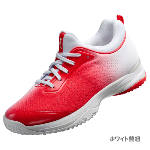 プリンス ビーナスマッシュ リミテッド CG(prince VENUSMASH LD CG DPSVC1LD-262) テニスシューズ レディース オムニ・クレー 26FW レッド×ホワイト(262) 22.5cm