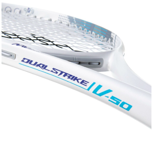 【張り工賃別】ミズノ デュアルストライク V-50 (MIZUNO DUALSTRIKE V-50 63JTN6C501) ソフトテニスラケット 前衛向け 26FW 01:ホワイト 00X
