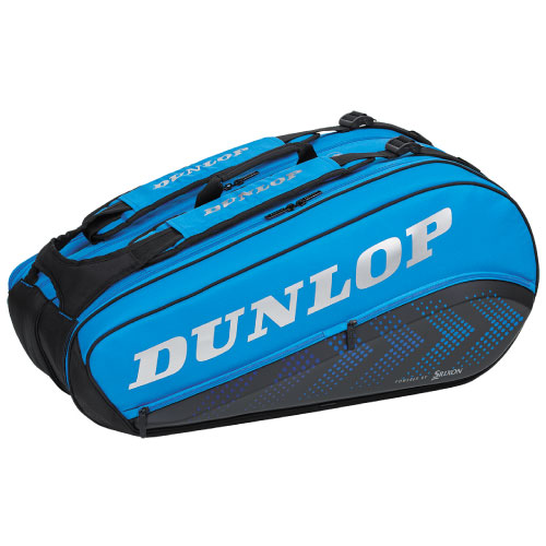 ダンロップ ラケットバッグ（テニスラケット8本収納可） [DUNLOP BAG DTC-2381 ブラック×ブルー] 23SS