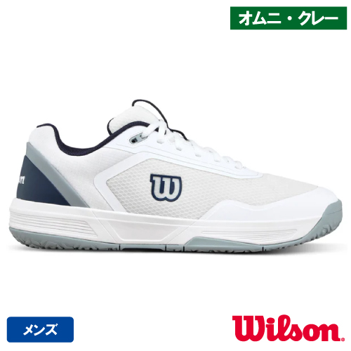 ウイルソン コートグライド OC M(wilson COURTGLIDE OC M WRS340130)テニスシューズ メンズ オムニ・クレー 26SS【メーカー取寄せ商品】 ホワイト×ネイビーブレザー×クォーリー 25.0cm