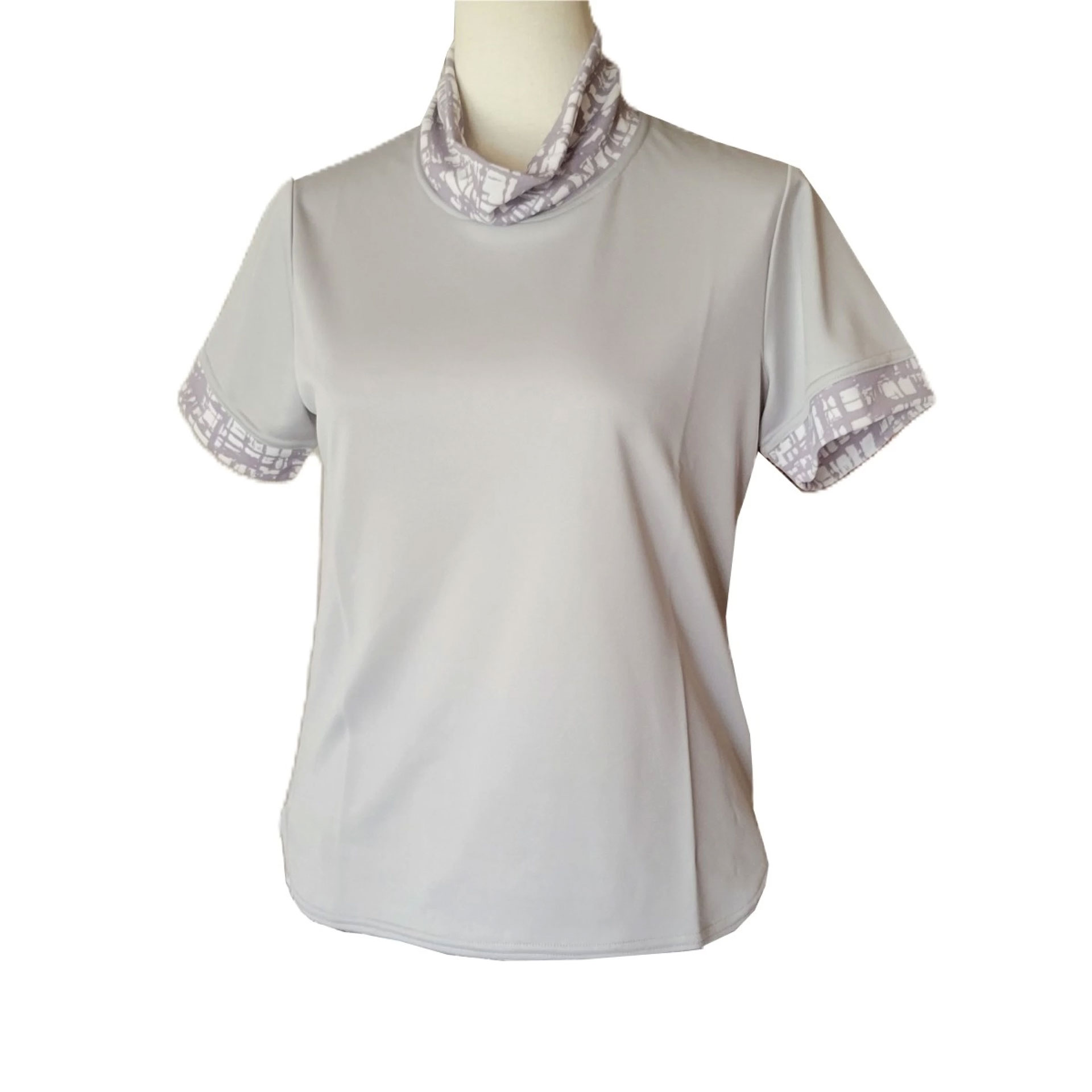 ルフ 衿・袖口柄Tシャツ （ 345TB-GY ）[ Loeuf LS レディース ]26SS【メーカー取寄せ商品】