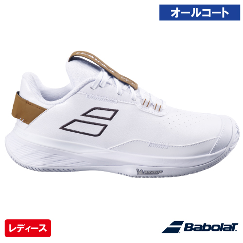 バボラ SFX エボ AC W ウィンブルドン (Babolat SFX EXO AC W WIMBLEDON 3A1S25C939 WH×AD) テニスシューズ レディース オールコート用 25SS