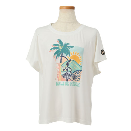 バルデマッチ リゾートプリントTシャツ （ BDM-D1211-011 ）[ Balle de match Tennis LS レディース ]24SS【メーカー取寄せ商品】