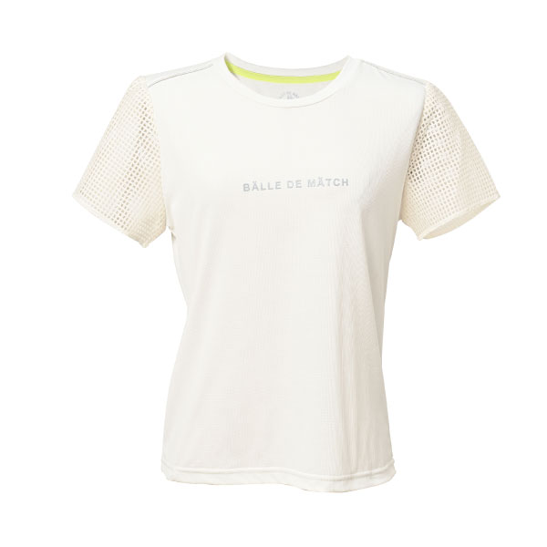 バルデマッチ ブロックレースデザインTシャツ （ BDM-F1212-011 ）[ Balle de match Tennis LS レディース ]26SS【メーカー取寄せ商品】
