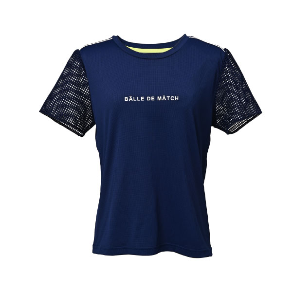 バルデマッチ ブロックレースデザインTシャツ （ BDM-F1212-040 ）[ Balle de match Tennis LS レディース ]26SS【メーカー取寄せ商品】