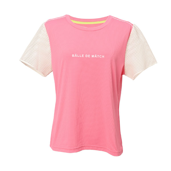 バルデマッチ ブロックレースデザインTシャツ （ BDM-F1212-081 ）[ Balle de match Tennis LS レディース ]26SS【メーカー取寄せ商品】