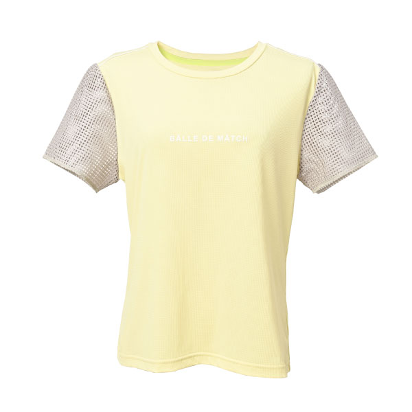 バルデマッチ ブロックレースデザインTシャツ （ BDM-F1212-090 ）[ Balle de match Tennis LS レディース ]26SS【メーカー取寄せ商品】