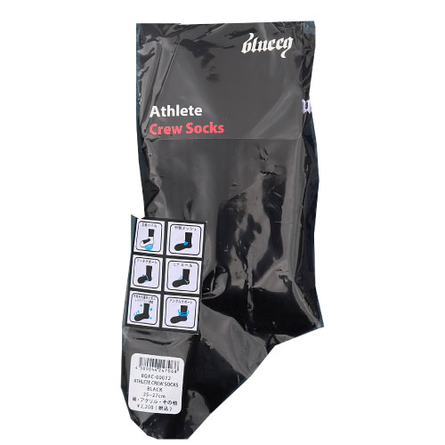 ブルイク ATHLETE CREW SOCKS （ BQAC-00012-BLACK ）[ blueeq MSC メンズ ]23SS