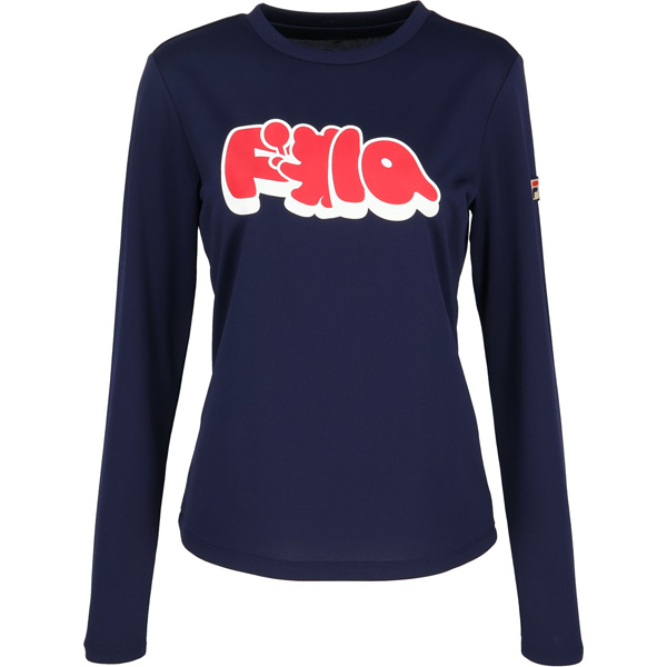 【予約商品 9月上旬発売】フィラ ロングスリーブグラフィックティーシャツ （ CZ6FGW025-NV0 ）[ FILA LS レディース ]26FW