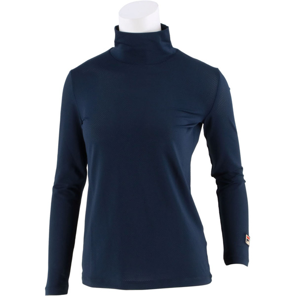 フィラ WメッシュハイネックL/Sシャツ （ CZ6XGW012-NV0 ）[ FILA LS レディース ]26SS