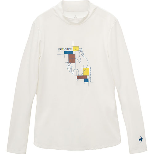 〇ルコックスポルティフ モックネック長袖シャツ （ LN5SLT50L-WH00 ）[ lecoq sportif LS レディース ]25SS【ネットバーゲン】