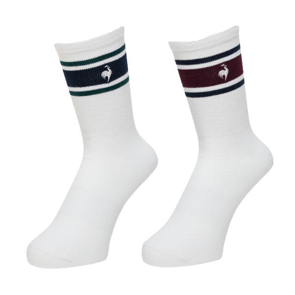 ルコックスポルティフ 2Pソックス(ミドル丈) （ LT5FSO32U-WH00 ）[ lecoq sportif SC アクセサリー ]25FW