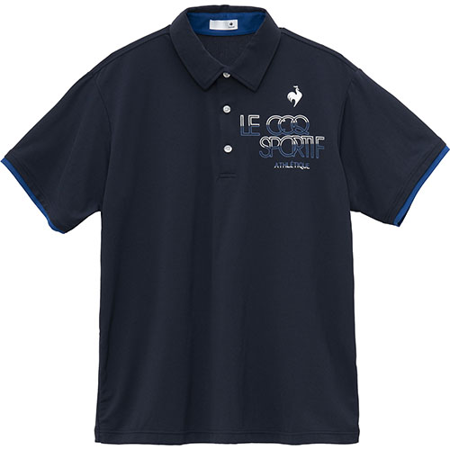 ルコックスポルティフ 接触冷感衿付きシャツ （ LT5SHS42M-NV00 ）[ lecoq sportif MS メンズ ]25SS【ネットバーゲン】