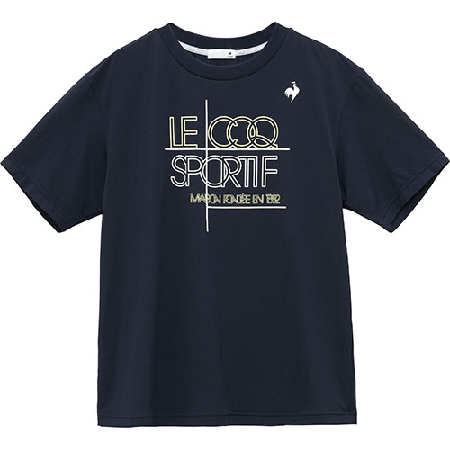 ルコックスポルティフ 接触冷感ストレッチTシャツ （ LT5SHT03M-NV00 ）[ lecoq sportif MS メンズ ]25SS【ネットバーゲン】