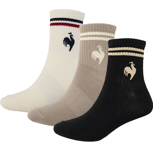 ルコックスポルティフ 3Pソックス(ショート) （ LT5SSO11U-WHBG ）[ lecoq sportif LSC アクセサリー ]25SS