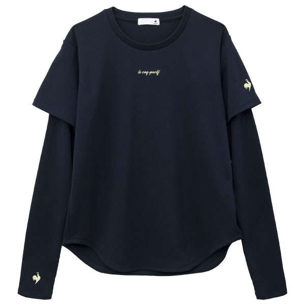 ルコックスポルティフ アームカバー付き半袖Tシャツ （ LT6FHT02L-NV00 ）[ lecoq sportif LS レディース ]26FW