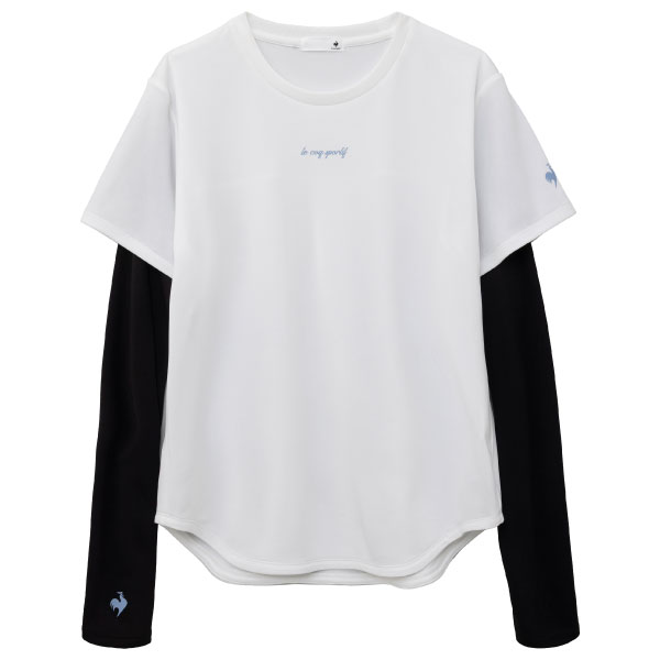 ルコックスポルティフ アームカバー付き半袖Tシャツ （ LT6FHT02L-WH00 ）[ lecoq sportif LS レディース ]26FW