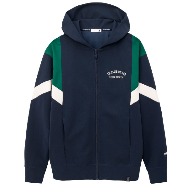 ルコックスポルティフ 防風リブニット前開きスウェットパーカー （ LT6FSW40M-NV00 ）[ lecoq sportif MSWS メンズ ]26FW