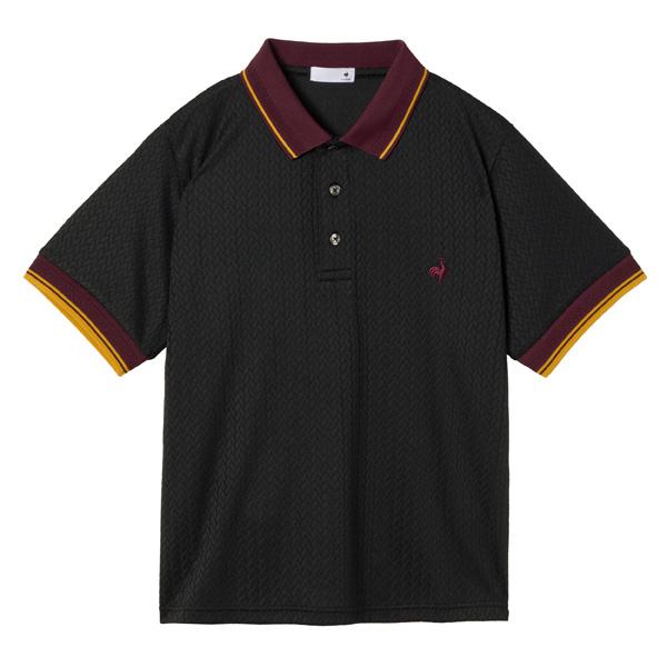 ルコックスポルティフ ジャガード半袖ポロシャツ （ LU5FHS00L-BK00 ）[ lecoq sportif LS レディース ]25FW