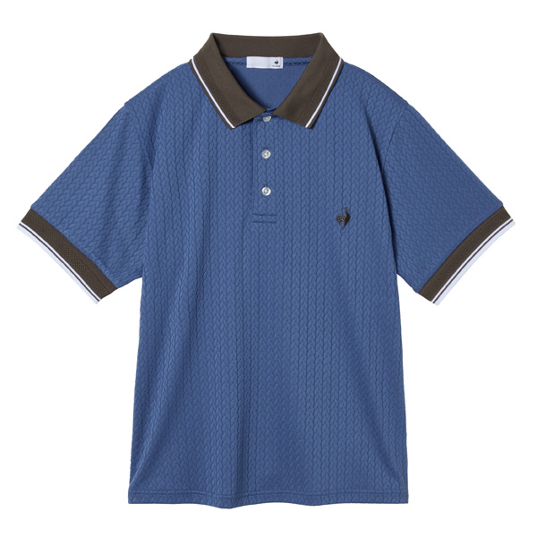 ルコックスポルティフ ジャガード半袖ポロシャツ （ LU5FHS00L-BL00 ）[ lecoq sportif LS レディース ]25FW