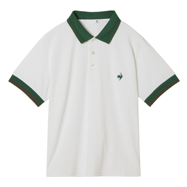 ルコックスポルティフ ジャガード半袖ポロシャツ （ LU5FHS00L-WH00 ）[ lecoq sportif LS レディース ]25FW