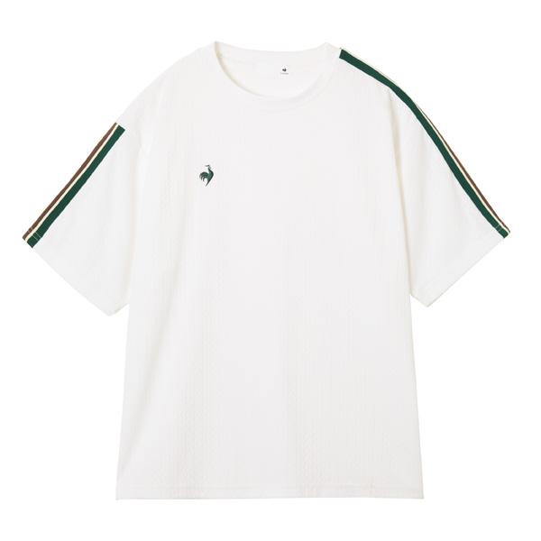 ルコックスポルティフ ジャガード半袖Tシャツ （ LU5FHT00L-WH00 ）[ lecoq sportif LS レディース ]25FW