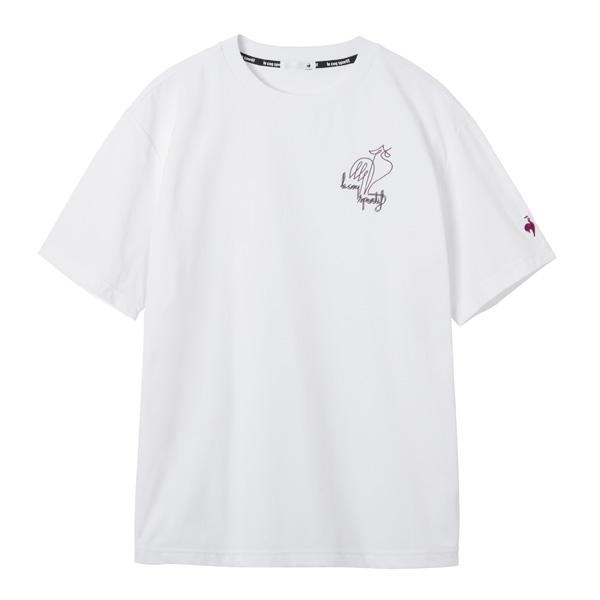 ルコックスポルティフ ヘランカ片胸グラフィックプリント半袖Tシャツ （ LU5FHT02M-WH00 ）[ lecoq sportif MS メンズ ]25FW
