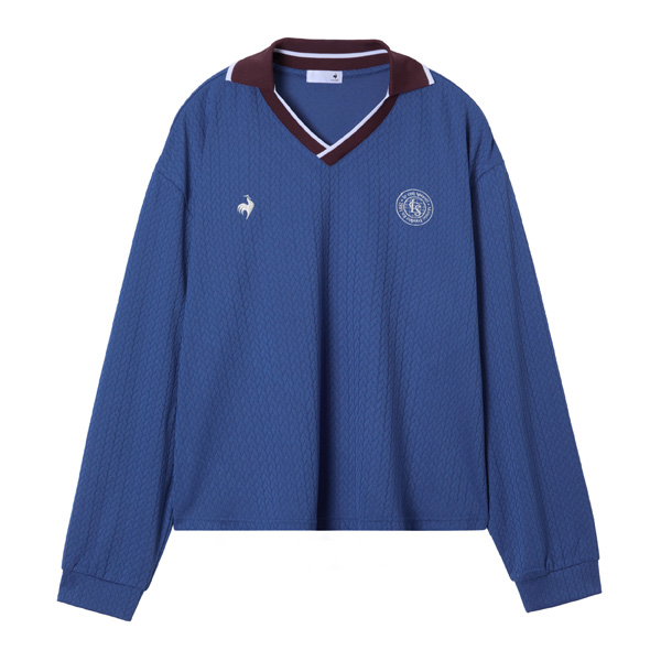 ルコックスポルティフ ジャガード長袖Tシャツ （ LU5FLS00L-BL00 ）[ lecoq sportif LS レディース ]25FW