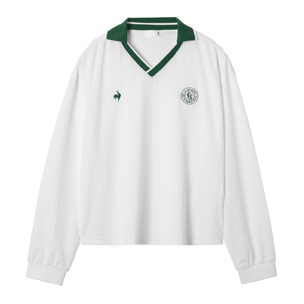 ルコックスポルティフ ジャガード長袖Tシャツ （ LU5FLS00L-WH00 ）[ lecoq sportif LS レディース ]25FW