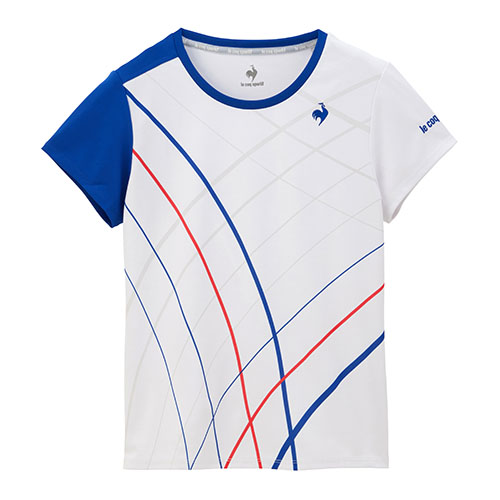 ルコックスポルティフ  グラフィックゲームシャツ （ QTWXJA90-WH ）[ lecoq sportif LS レディース ]24SS【ネットバーゲン】