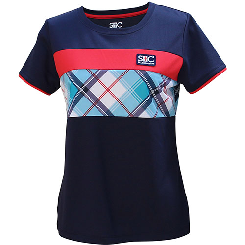 【SALE】セントクリストファー チェストチェックゲームシャツ （ STC-BCW2313-NV ）[ St.Christopher LS レディース ]23SS【メーカー取寄せ商品】