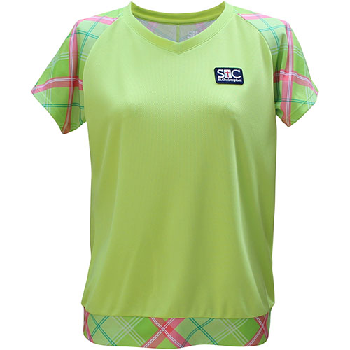 【SALE】セントクリストファー Vネックチェックゲームシャツ （ STC-BCW2315-ML ）[ St.Christopher LS レディース ]23SS【メーカー取寄せ商品】