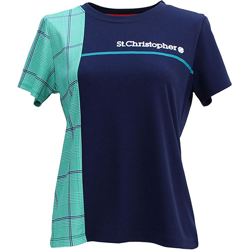 【SALE】セントクリストファー サイドグレンチェックゲームシャツ （ STC-BDW6459-NVGR ）[ St.Christopher LS レディース ]24FW