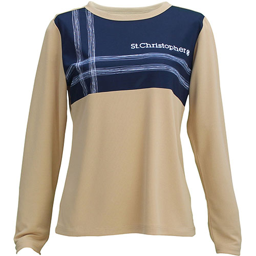 【SALE】セントクリストファー クロスラインロングスリーブシャツ （ STC-BDW6467-CN ）[ St.Christopher LS レディース ]24FW