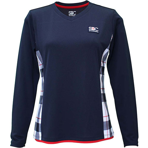 【SALE】セントクリストファー バッグブロックチェックロングスリーブシャツ （ STC-BEW2427-NV ）[ St.Christopher LS レディース ]25SS【メーカー取寄せ商品】