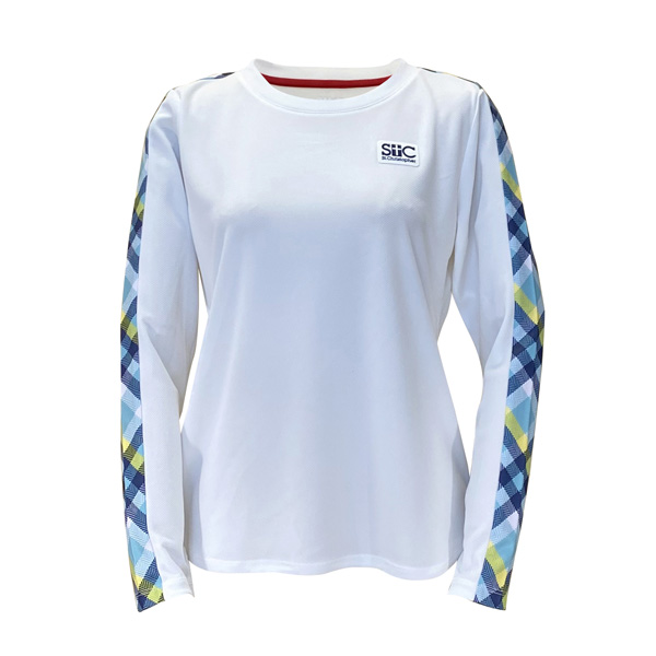 セントクリストファー チェックラインロングスリーブ （ STC-BEW6517-OWH ）[ St.Christopher LS レディース ]25FW