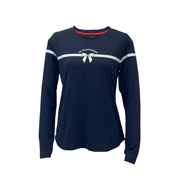 セントクリストファー リボンpatternロンTシャツ （ STC-BFW2017-NV ）[ St.Christopher LS レディース ]26SS