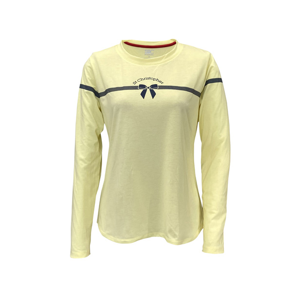 セントクリストファー リボンpatternロンTシャツ （ STC-BFW2017-YL ）[ St.Christopher LS レディース ]26SS