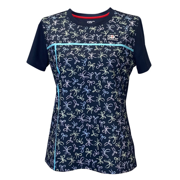 セントクリストファー リボンpatternシャツ （ STC-BFW2021-NV ）[ St.Christopher LS レディース ]26SS