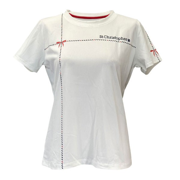 セントクリストファー リボンテープシャツ  （ STC-BFW2081-WH ）[ St.Christopher LS レディース ]26SS