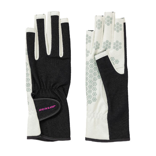 ダンロップ 【レディス】シリコンプリント グローブ  ネイルスルータイプ （両手セット）（TGG0136W-BK）[DUNLOP ACC アクセサリー]21SS