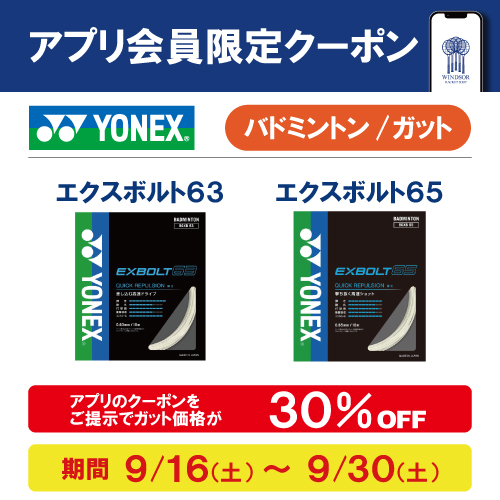 ★アプリ会員様限定クーポン配信中 ヨネックス　バドミントンガット　★